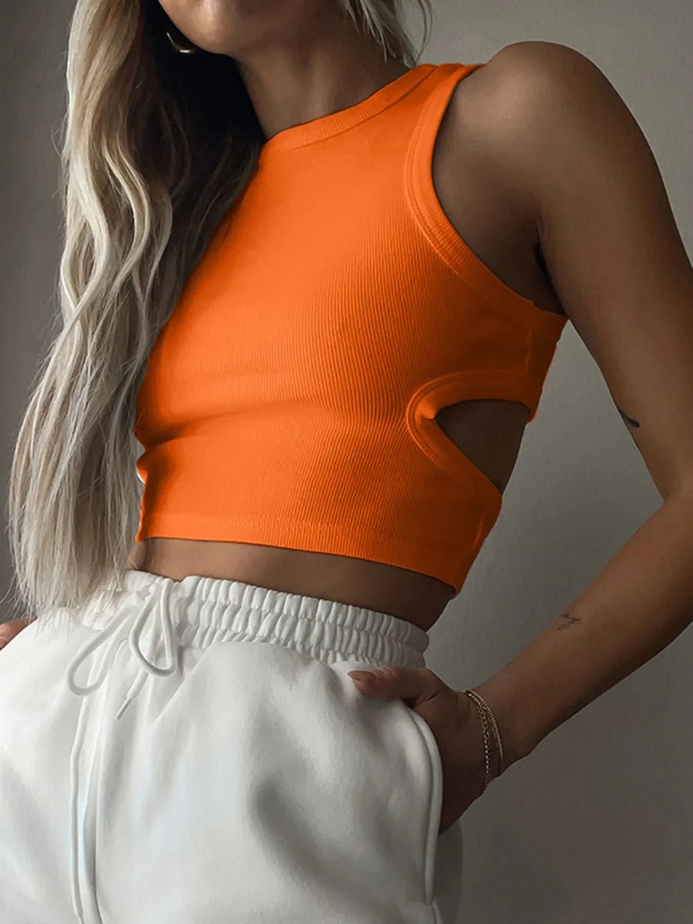 Trendy Cutout Tank - Casual Chic Style - HS FASHION USA